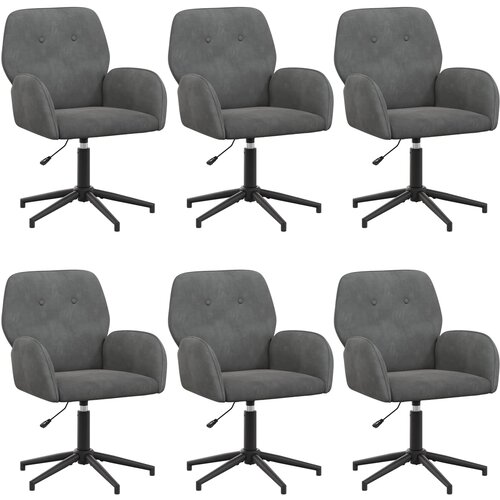 VidaXL Okretne radne stolice 6 kom. 54 x 55 x 90 cm Tamnosiva Bar&amp;scaron;un - Tamnosiva 6 Slike