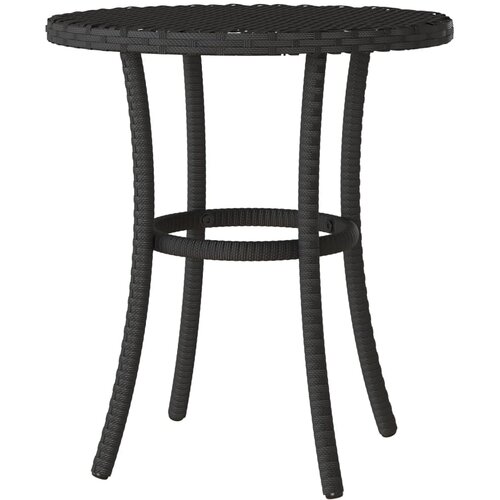  3-dijelni bistro set s jastucima crni od poliratana Slike