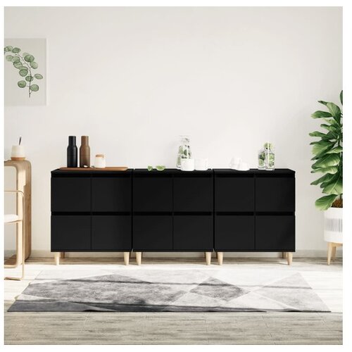  Komode 3 kom crne 60x35x70 cm od konstruiranog drva Cene
