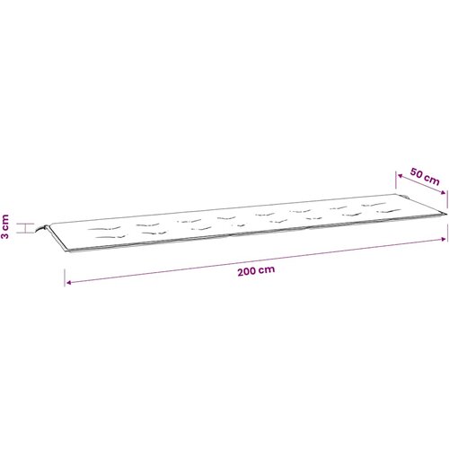  Jastuk za vrtnu klupu vi&amp;scaron;ebojni 200x50x3 cm od tkanine Slike