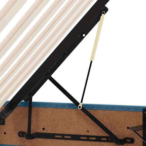  Krevet S LED lampica s pohranom Tamno plava 180 x 200 cm Bar&amp;scaron;un Slike