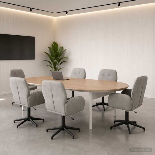VidaXL Okretne radne stolice 6 kom. 54 x 55 x 90 cm Svjetlosiva Bar&amp;scaron;un Slike