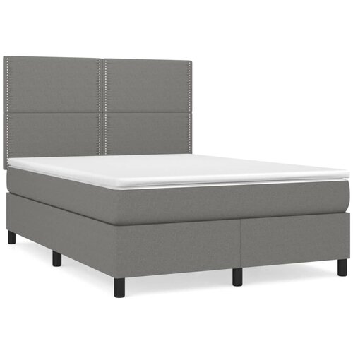 Maison Chic Box spring postelja - Vzmetna postelja z vzmetnico temno siva 140x200 cm blago SL8087, (21905922) Cene