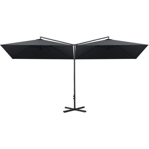  Dvostruki vrtni suncobran s čeličnim stupom 600x300 cm antracit Slike