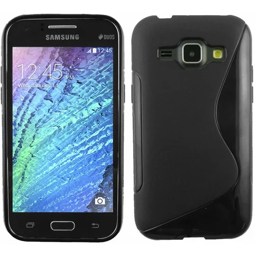  Gumijasti / gel etui S-Line za Samsung Galaxy J1 - črni