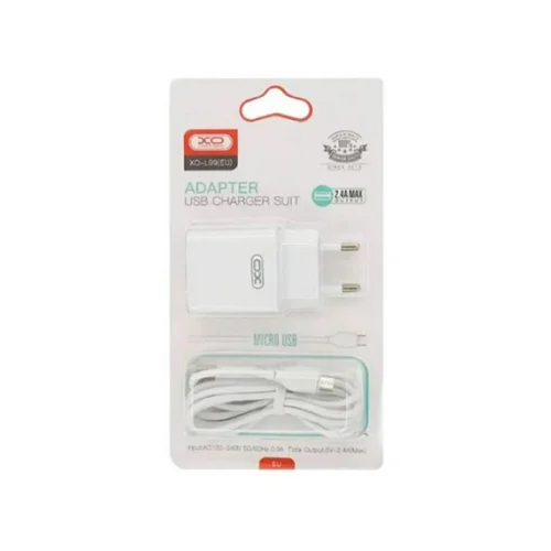 Kućni punjač L99 ulaz USB-A 2.4A white + micro cable