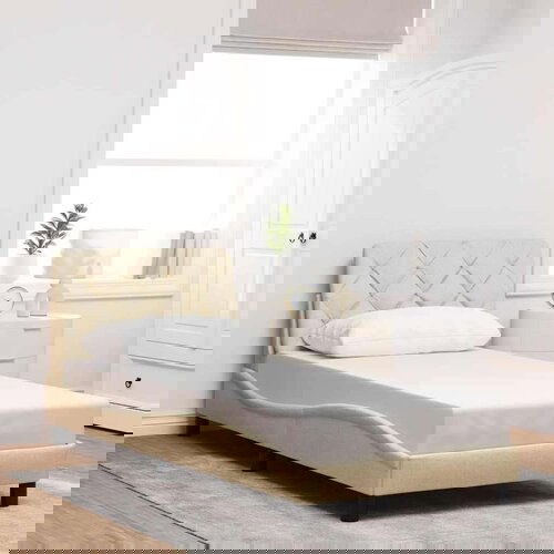  posteljni okvir brez vzmetnice Cream 80x200 cm Tkanina, (21829415) Slike