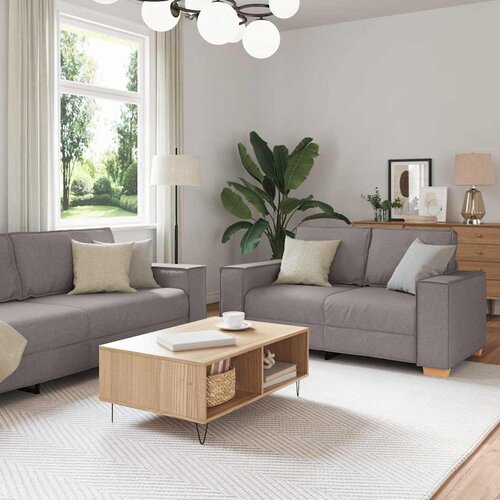 SOFA 3 pcs Sivo-smeđa 220 x 80 x 84 cm Platnasta tkanina Cijene
