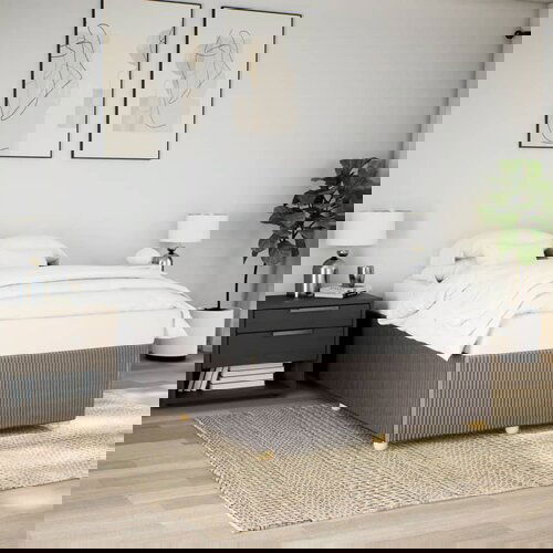 VidaXL Okvir za krevet bez madraca smeđesivi 160x200 cm od tkanine Slike