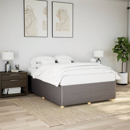 VidaXL Posteljni okvir brez vzmetnice taupe 160x200 cm blago Slike