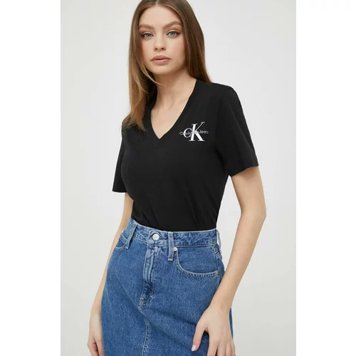 Calvin Klein Jeans Pamučna majica boja: crna