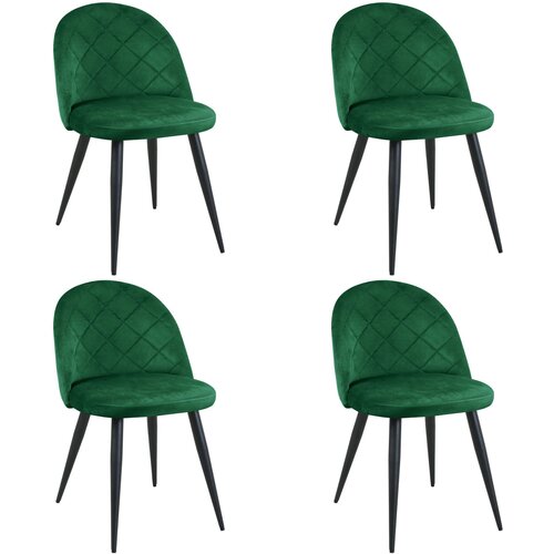 AKORD Sj.077 Jedilni Stoli, Komplet 4 Stolov, Stekleničasto Zelena, (5000333447) Cene