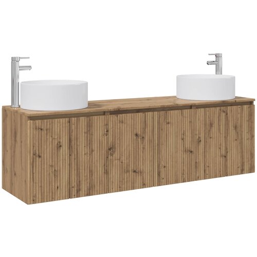  Set ormarića za kupaonicu 3 kom. Hrast artisan Smeđa 49,5 x 44,5 x 65,5 cm Slike