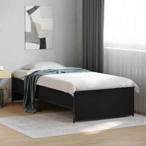 Furnova Posteljni okvir črn 90x190 cm inženirski les in kovina, (21939406) Slike