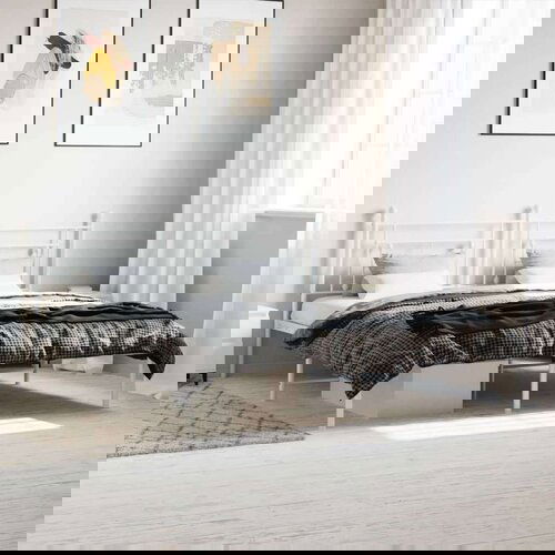 vidaXL Metalni okvir za krevet s uzglavljem bijeli 183x213 cm Cene