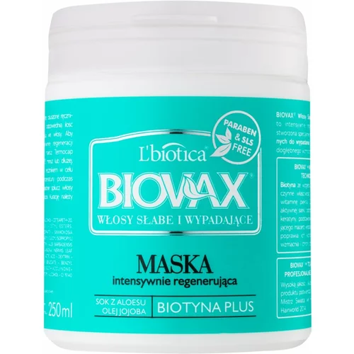 L´Biotica Biovax Falling Hair maska za učvršćivanje protiv gubitka kose 250 ml