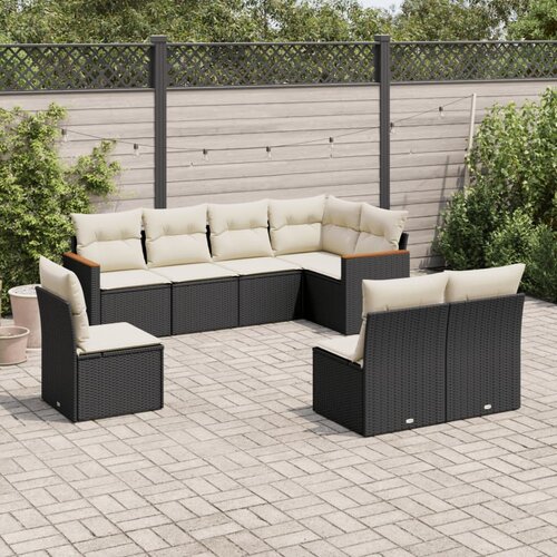  8-dijelni set vrtnih sofa od poliratana s jastucima crni Cijene