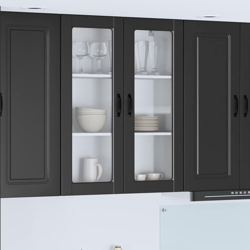  Zidni stakleni ormarić Crna 80 x 31 x 100 cm Konstruirano drvo Cijene