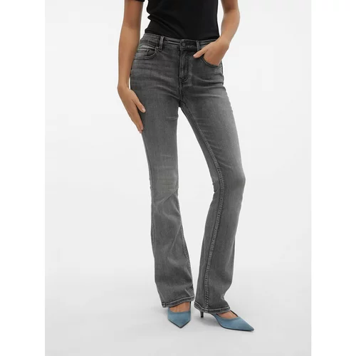 Vero_Moda Jeans hlače Flash 10303196 Siva Flared Fit