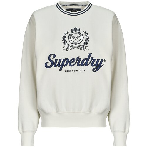 Superdry Puloverji COUNTRY CLUB LOOSE CREW Bela Slike