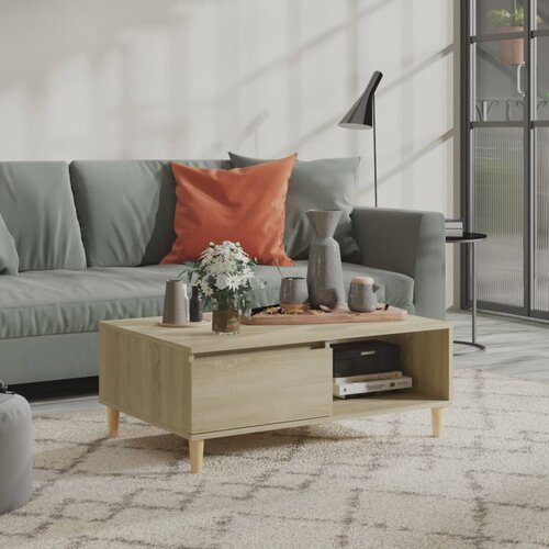 VidaXL Klubska mizica sonoma hrast 90x60x35 cm iverna plo&amp;scaron;ča Slike