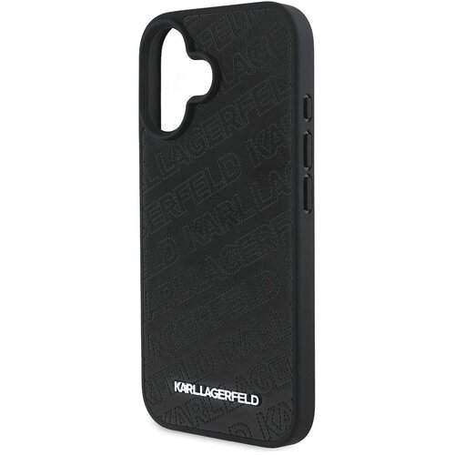Karl Lagerfeld Oblazinjeno PU ohi&scaron;je za iPhone 16 z luksuznim dizajnom, Črna, (5000016566) Cene