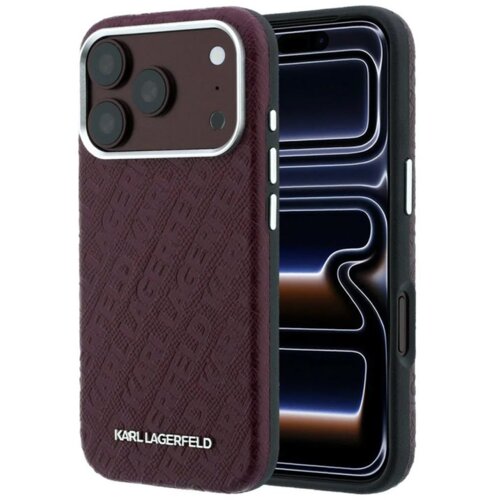  maska karl lagerfeld grained allover logo metal elongated magsafe iphone 17 pro max/ 18 pro max bordo Cene