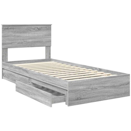  Okvir za krevet Siva Sonoma 90 x 190 cm Konstruirano drvo Slike