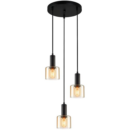  ITALUX PND-65342-3A-BK+AMB - Luster na sajli SANTIA 3xE27/40W/230V Cene