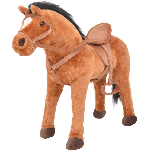  Stoječi konj iz pliša rjave barve