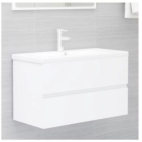  Omarica za umivalnik bela 80x38,5x45 cm iverna plošča