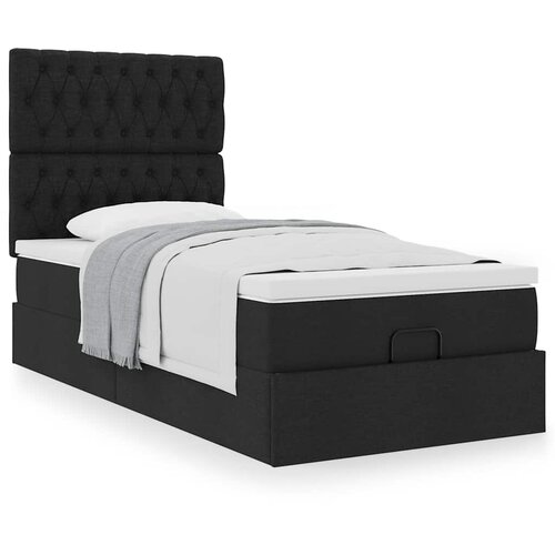 vidaXL Otomanski okvir kreveta s madraca crni 80x200cm od tkanine Cene