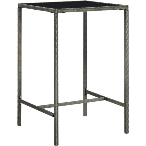  Vrtni barski stol sivi 70 x 70 x 110 cm od poliratana i stakla Slike