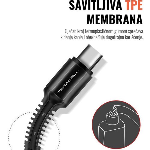 Teracell Kabel Evolution CA-320 iPhone Lightning 2.4A crni 1m Cene