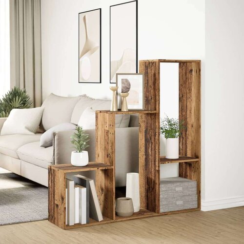 VidaXL Sobna pregrada / regal za knjige 3 razina 123x29x123 cm drveni Slike