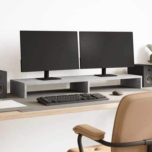 VidaXL Stalak za monitor boja betona 100x27x10 cm konstruirano drvo Slike