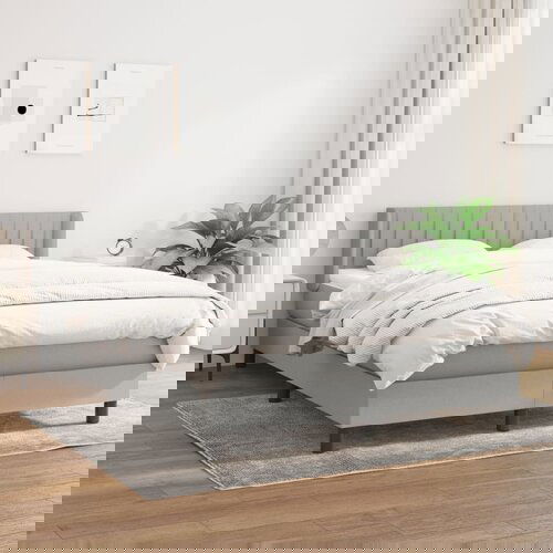  The Living Store Box spring postelja z vzmetnico svetlo siva 140x200 cm blago - Box Spring Postelja, (21444516) Slike