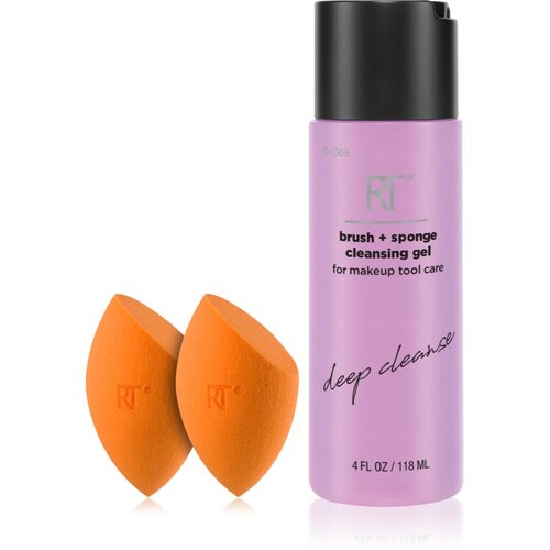 Real Techniques Brush Sponge + Cleasing Gel set za lice Slike