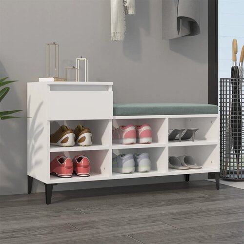 The Living Store Omarica za čevlje visok sijaj bela 102x36x60 cm inženirski les - Omarica Za Čevlje, (21435015) Cene