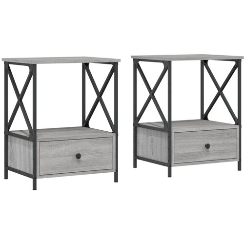 Maison Chic Dvo delni komplet Nočne omarice - Nočne mize siva sonoma 50x41x65 cm inženirski les, (21687917) Slike