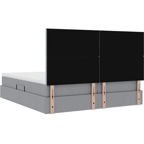  Krevet s od storage Svijetlo siva 180 x 200 cm Lažna koža Slike