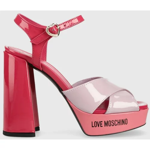Love Moschino Kožne sandale San Lod Quadra 120 boja: ružičasta, JA1605CG1G