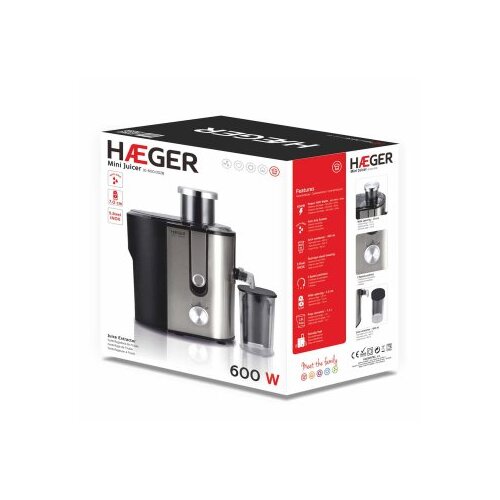 Haeger JE-600.002B sokovnik 600W silver/crni Cene