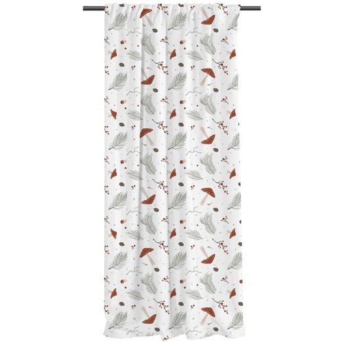 Butter Kings Bijela zavjesa od pamučnog satena 110x250 cm Toadstools &amp;ndash; Slike