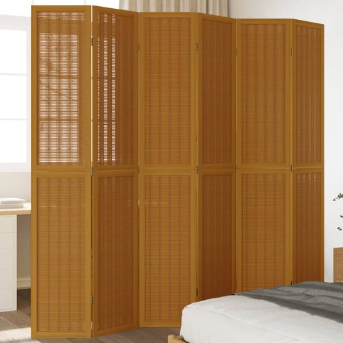  The Living Store Paravan 6-delni rjav trden les pavlovnije - Pregrada Za Prostor, (21494151) Slike