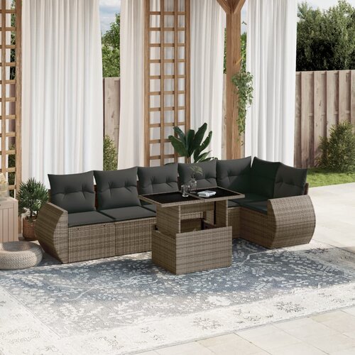 vidaXL 7-dijelni set vrtnih sofa sivi od poliratana Cijene