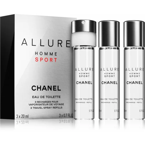 Chanel Allure Homme Sport 3x 20 ml toaletna voda polnilo 20 ml za moške