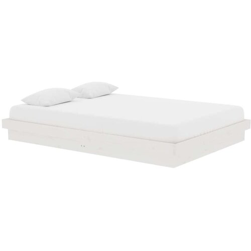  Okvir za krevet od masivnog drva bijeli 140 x 200 cm - Bijela 140 x 200 cm Slike