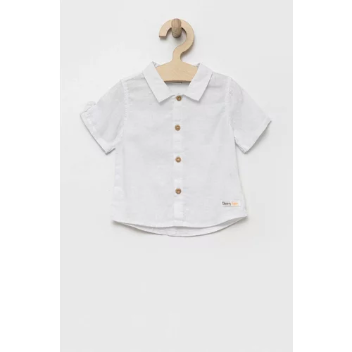 Birba&Trybeyond Otroška lanena srajca bela barva