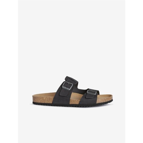Geox Black Men's Leather Slippers Ghita - Men's Cijene